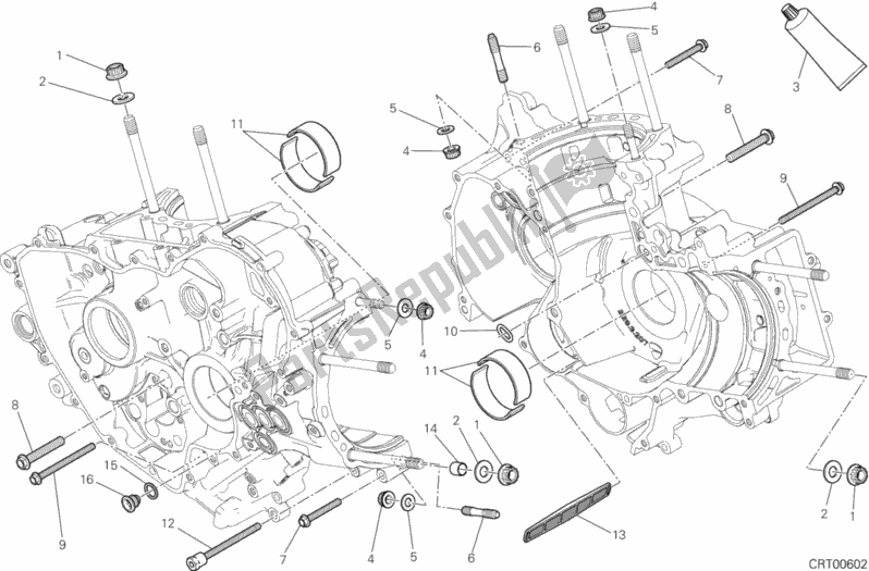 Todas as partes de Rolamentos Do Cárter do Ducati Superbike 1199 Panigale ABS USA 2012
